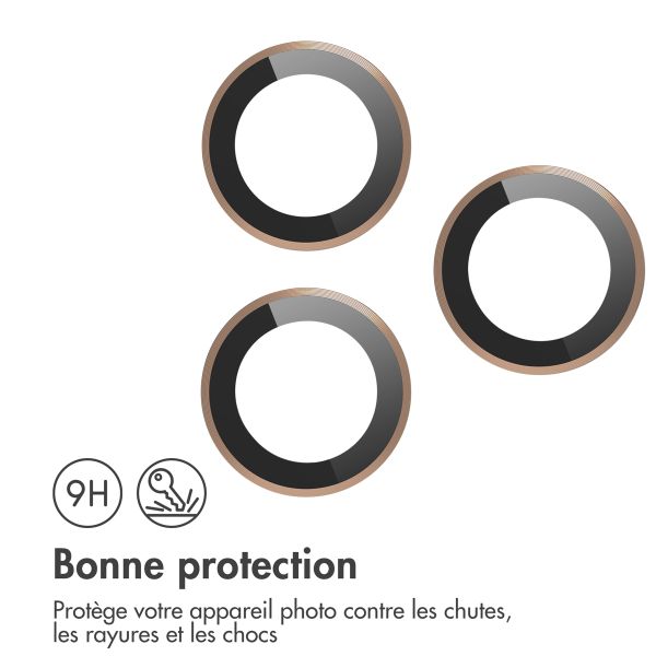 imoshion Lot de 2 protections d'objectif de caméra Apple iPhone 16 Pro / 16 Pro Max - Desert / Titanium