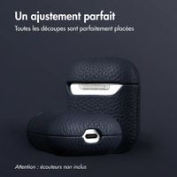 Accezz Coque en cuir véritable  Apple Airpods 1 / 2 - Bleu foncé