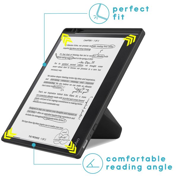 imoshion Étui de liseuse portefeuille Pliable Kobo Elipsa 2E - Noir