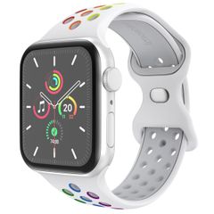 imoshion Bracelet sport⁺ Apple Watch Series 1 á 11 / SE / Ultra (44/45/46/49 mm) - Taille S/M - White Rainbow
