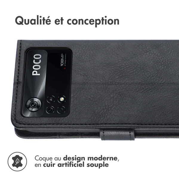 imoshion Étui de téléphone portefeuille Luxe Xiaomi Poco X4 Pro 5G - Noir