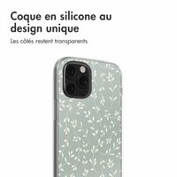 imoshion Coque design pour iPhone 12 (Pro) - Smoke Green Flowers