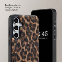 Selencia Coque de télephone Nova avec cordon et porte-cartes Samsung Galaxy S24 FE - Leopard