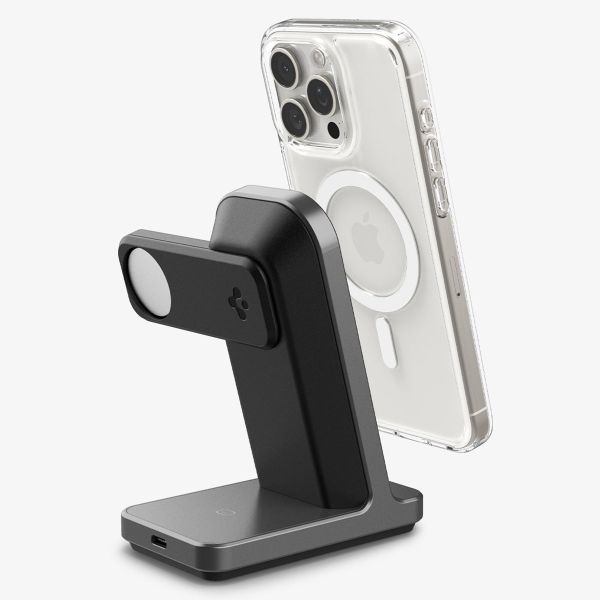 Spigen OneTap Pro | Station de charge sans fil 3-en-1 - Compatible avec MagSafe iPhone + AirPods + Apple Watch