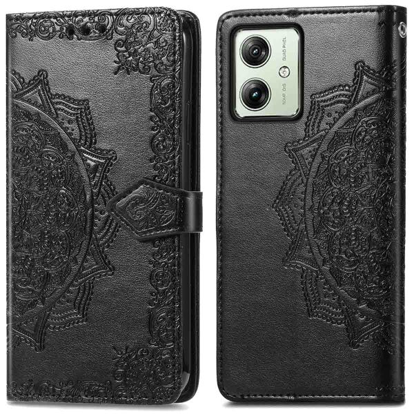 imoshion Etui de téléphone portefeuille Mandala Motorola Moto G54 - Noir