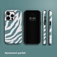 Selencia Coque arrière Vivid Apple iPhone 14 Pro - Colorful Zebra Pine Blue
