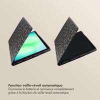 Selencia Coque tablette Sabi avec imprimé léopard Samsung Galaxy Tab A11 Plus - Midnight Black