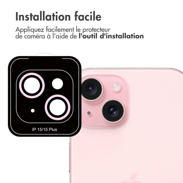 imoshion Lot de 2 protections d'objectif de caméra Apple iPhone 15 / 15 Plus - Pink