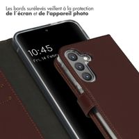 Selencia Étui portefeuille en cuir véritable Samsung Galaxy S24 - Marron foncé