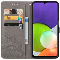 imoshion Etui de téléphone portefeuille Mandala Samsung Galaxy M22 / A22 (4G) - Gris