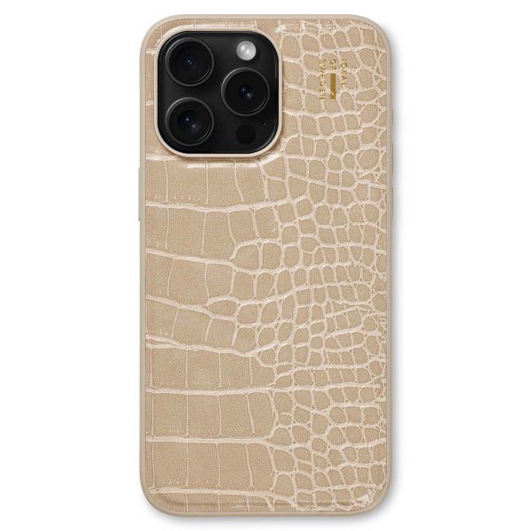 iDeal of Sweden Coque Vegan Leather iPhone 15 Pro Max - Warm Beige Croco