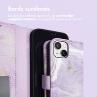 imoshion Étui de télephone portefeuille Design Apple iPhone 14 - Purple Marble