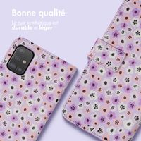 imoshion ﻿Étui de téléphone portefeuille Design Samsung Galaxy A51 - Purple Flowers