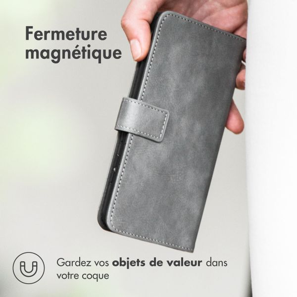 imoshion Étui de téléphone portefeuille Luxe Motorola Moto Edge 20 Pro - Gris