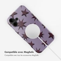 Selencia Coque arrière Vivid Tough avec MagSafe iPhone 16 - Stars Plum Lilac