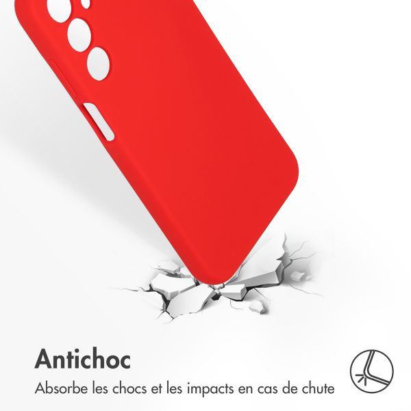 Accezz Coque Liquid Silicone Samsung Galaxy A25 (5G) - Rouge