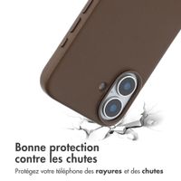 Accezz Coque arrière en cuir avec MagSafe Apple iPhone 16 - Marron café