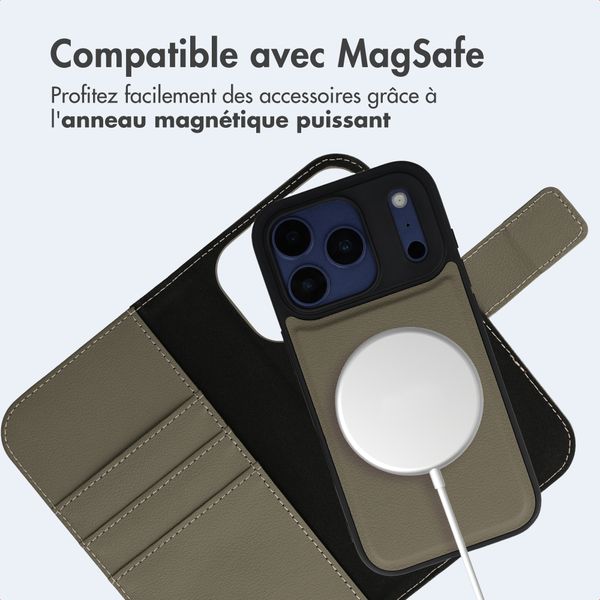 imoshion Étui portefeuille luxe 2-en-1 amovible Apple iPhone 17 Pro - Vert