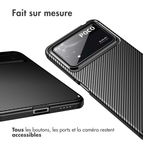 imoshion Coque silicone Carbon Xiaomi Poco X4 Pro - Noir