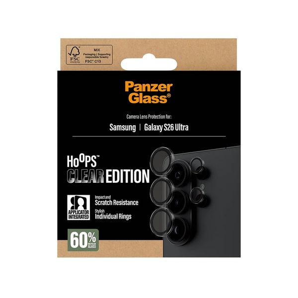 PanzerGlass Protection Caméra Hoops Optic Rings Samsung Galaxy S26 Ultra - Transparent
