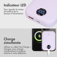 imoshion Batterie externe MagSafe - 10.000 mAh - Batterie externe sans fil - Lilac