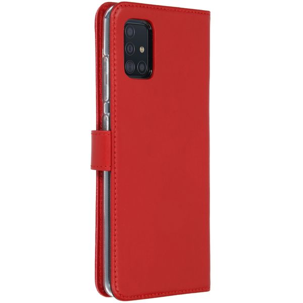 Selencia Étui portefeuille en cuir véritable Samsung Galaxy A51 - Rouge