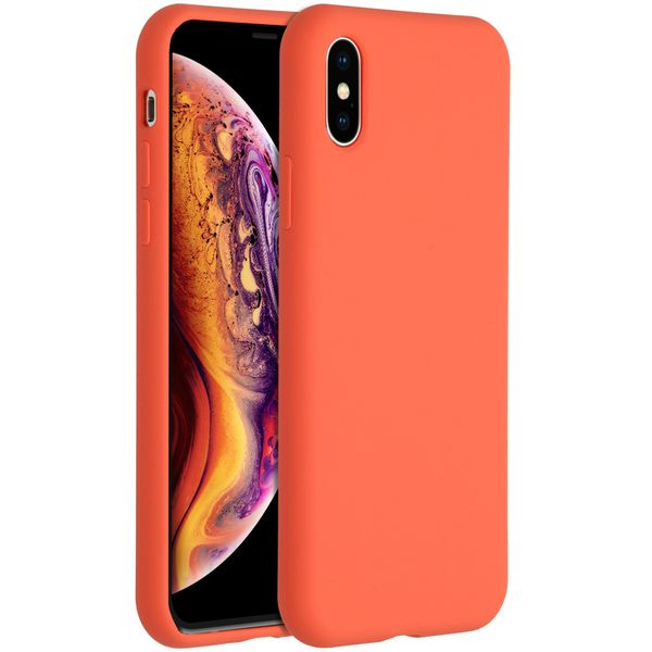 Accezz Coque Liquid Silicone iPhone Xs / X - Nectarine