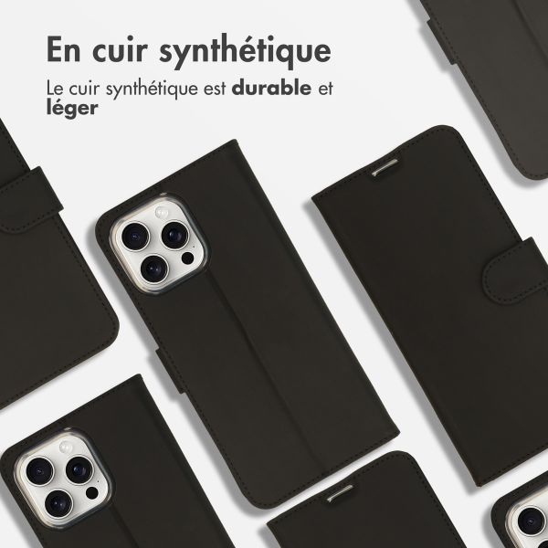 Accezz Étui de téléphone portefeuille Wallet iPhone 16 Pro Max - Noir