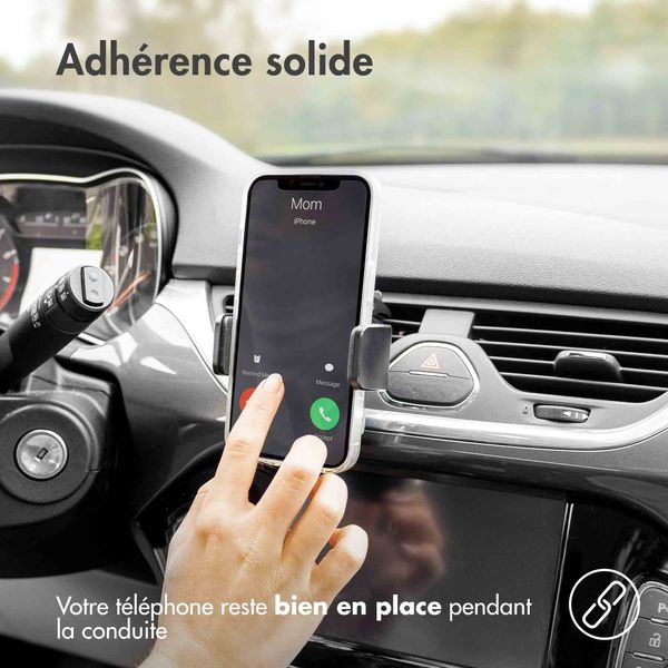 Accezz Support de téléphone pour voiture iPhone 14 Pro - Chargeur sans fil - Grille d'aération - Noir