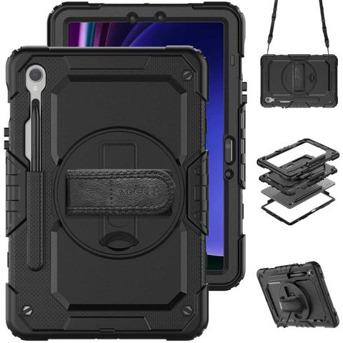 Accezz Coque arrière Defender XT Samsung Galaxy Tab S10 Lite / S9 11 pouces / S10 FE / S9 FE 10.9 pouces - Noir