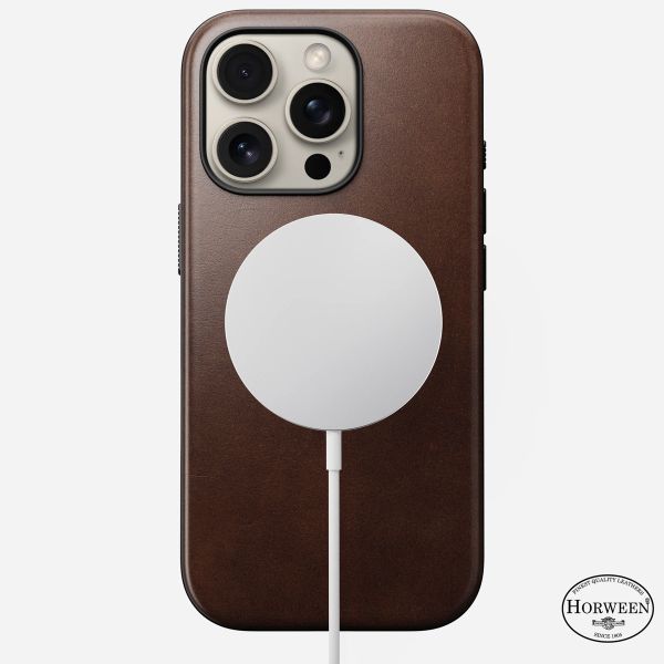 Nomad Coque Modern Horween Leather iPhone 16 Pro - Rustic Brown