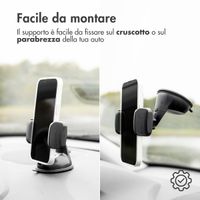 imoshion Support de téléphone pour voiture - Réglable - Tableau de bord et pare-brise - Noir