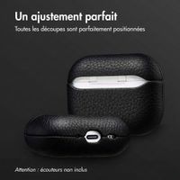Accezz Coque en cuir véritable  Apple Airpods Pro 3 - Noir