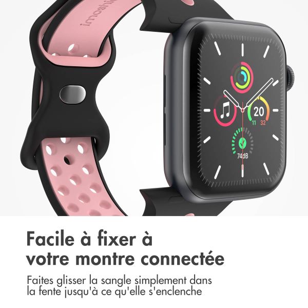 imoshion Bracelet sport⁺ Apple Watch Series 1 á 9 / SE (38/40/41 mm) | Series 10 (42 mm) - Taille S/M - Black Pink