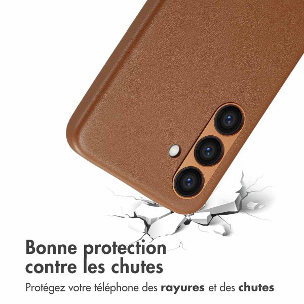 Accezz Coque arrière en cuir avec MagSafe Samsung Galaxy S24 - Sienna Brown