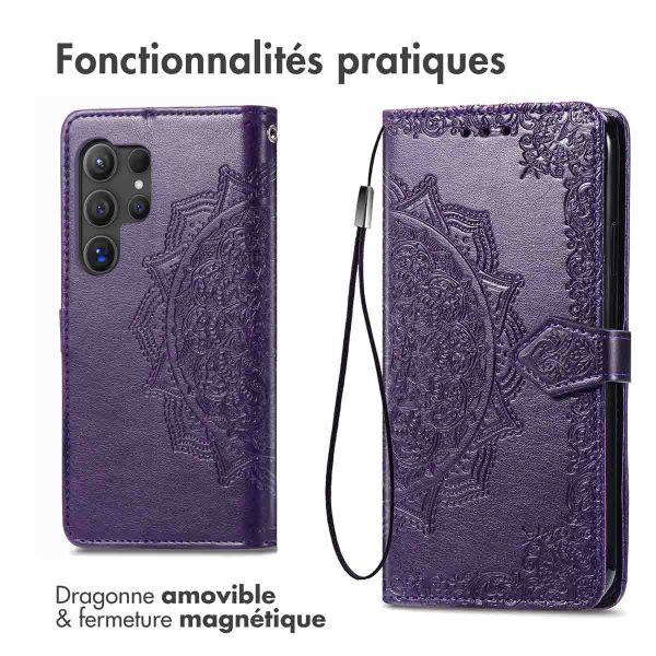 imoshion Etui de téléphone portefeuille Mandala Samsung Galaxy S24 Ultra - Violet