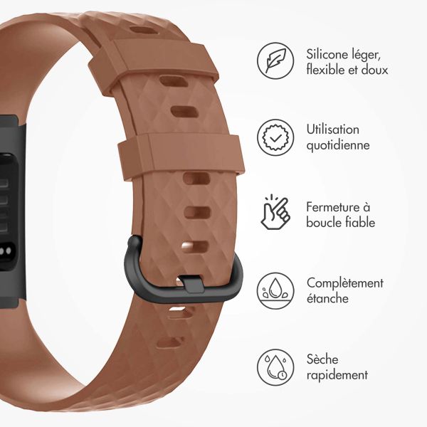 imoshion Bracelet silicone Fitbit Charge 3 / 4 - Marron