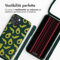 imoshion Coque design en silicone avec cordon Apple iPhone 15 - Avocado Green