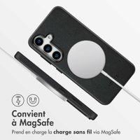 Accezz Coque arrière en cuir avec Magsafe Samsung Galaxy S25 - Onyx Black