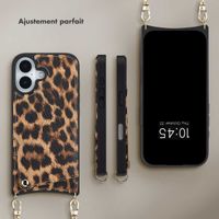 Selencia Coque de télephone Nova avec cordon et porte-cartes Apple iPhone 17 - Leopard