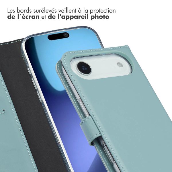 Selencia Étui portefeuille en cuir véritable Apple iPhone Air - Air Blue