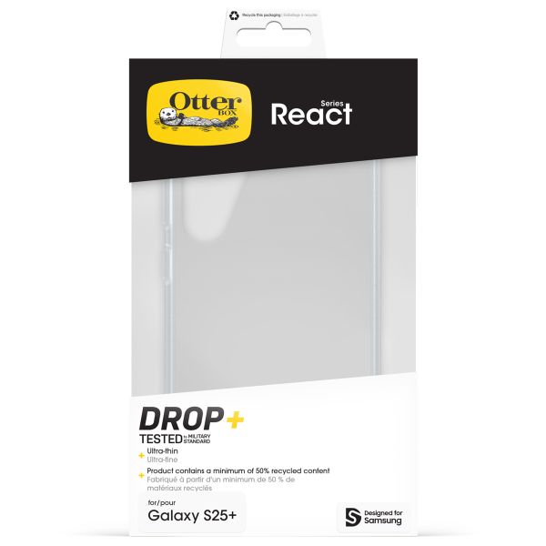 OtterBox Coque arrière React Samsung Galaxy S25 Plus - Transparent