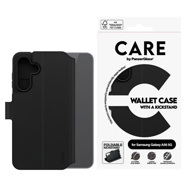 CARE by PanzerGlass Feature Wallet Case w. Kickstand avec MagSafe Samsung Galaxy A56 - Zwart