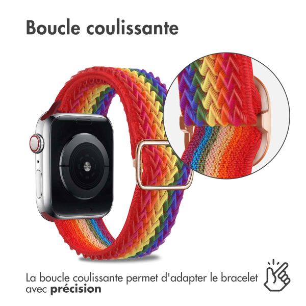 imoshion Bande élastique en nylon Apple Watch Series 1-9 / SE - 38/40/41 mm / Series 10 - 42 mm - Rainbow