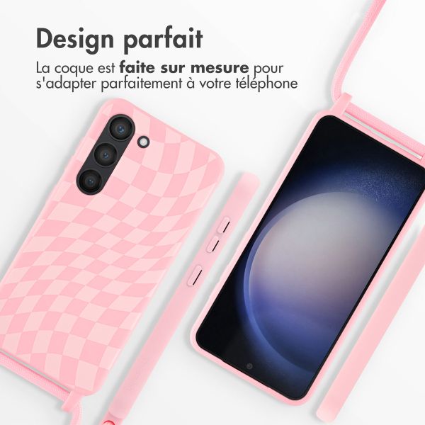 imoshion Coque design en silicone avec cordon Samsung Galaxy S23 - Retro Pink