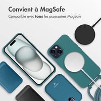 imoshion Coque de couleur avec cordon amovible MagSafe iPhone 15 - Dark Green