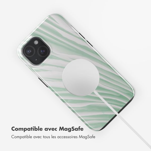 Selencia Coque arrière Vivid avec MagSafe Apple iPhone 15 - Nature Grayed Jade