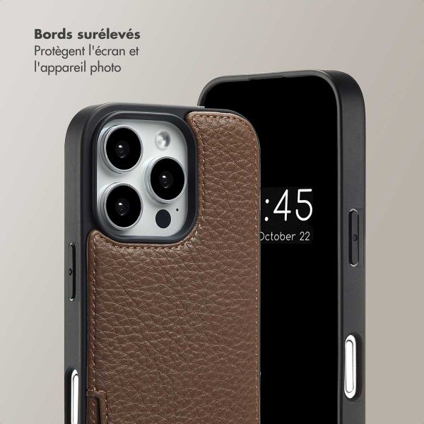 Selencia Coque de télephone Nova avec cordon et porte-cartes Apple iPhone 16 Pro - Mocha Brown
