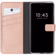 Selencia Étui portefeuille en cuir véritable Apple iPhone 13 Pro Max - Rose