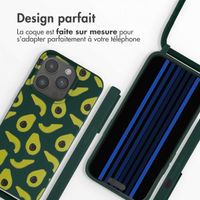 imoshion Coque design en silicone avec cordon Apple iPhone 15 Pro - Avocado Green
